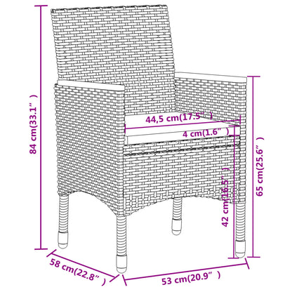 vidaXL Set Divani da Giardino 5 pz in Polyrattan Grigio