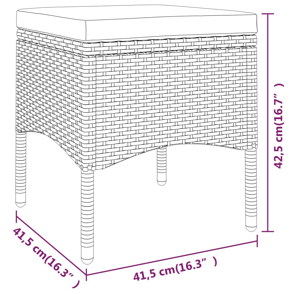 vidaXL Set Divani da Giardino 5 pz in Polyrattan Grigio