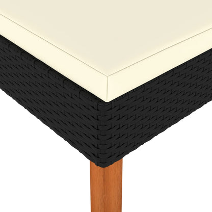 vidaXL Poggiapiedi in Polyrattan e Legno Massello di Eucalipto