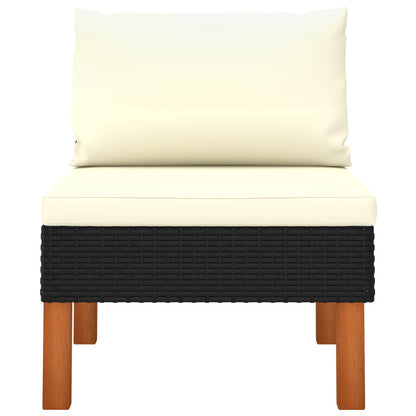 vidaXL Poltrone Centrali 3 pz Polyrattan e Legno Massello di Eucalipto