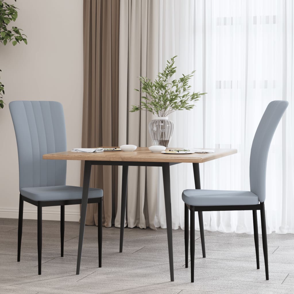 vidaXL Sedie da Pranzo 2 pz Grigio Chiaro in Velluto
