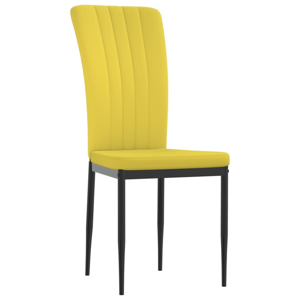 vidaXL Sedie da Pranzo 2 pz Giallo Senape in Velluto