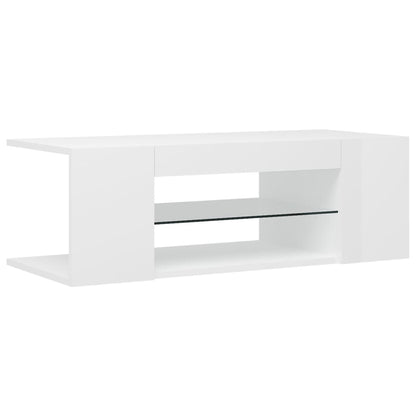 vidaXL Mobile Porta TV con Luci LED Bianco Lucido 90x39x30 cm