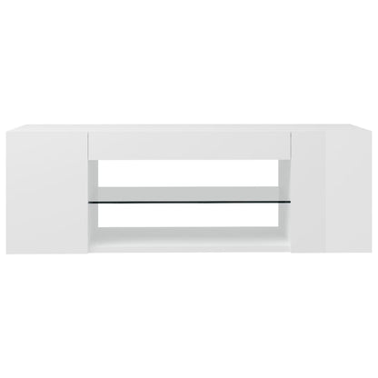 vidaXL Mobile Porta TV con Luci LED Bianco Lucido 90x39x30 cm