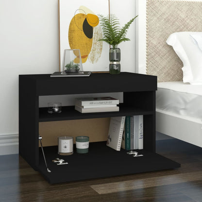 vidaXL Mobile Porta TV con Luci LED Nero 60x35x40 cm