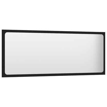 vidaXL Specchio da Bagno Nero 100x1,5x37 cm in Legno Multistrato