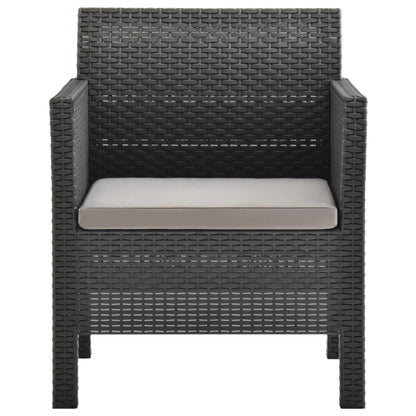 vidaXL Sedia a Sdraio da Giardino con Cuscino in Rattan PP Antracite