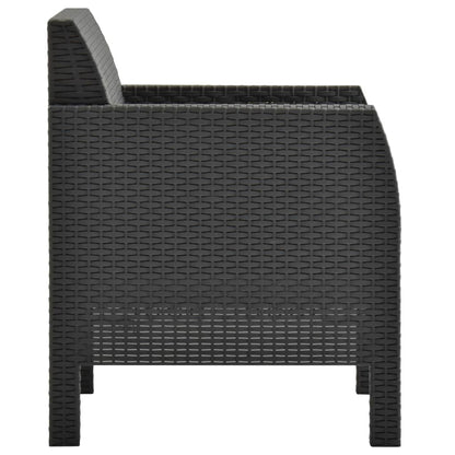 vidaXL Sedia a Sdraio da Giardino con Cuscino in Rattan PP Antracite