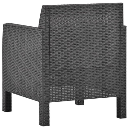vidaXL Sedia a Sdraio da Giardino con Cuscino in Rattan PP Antracite
