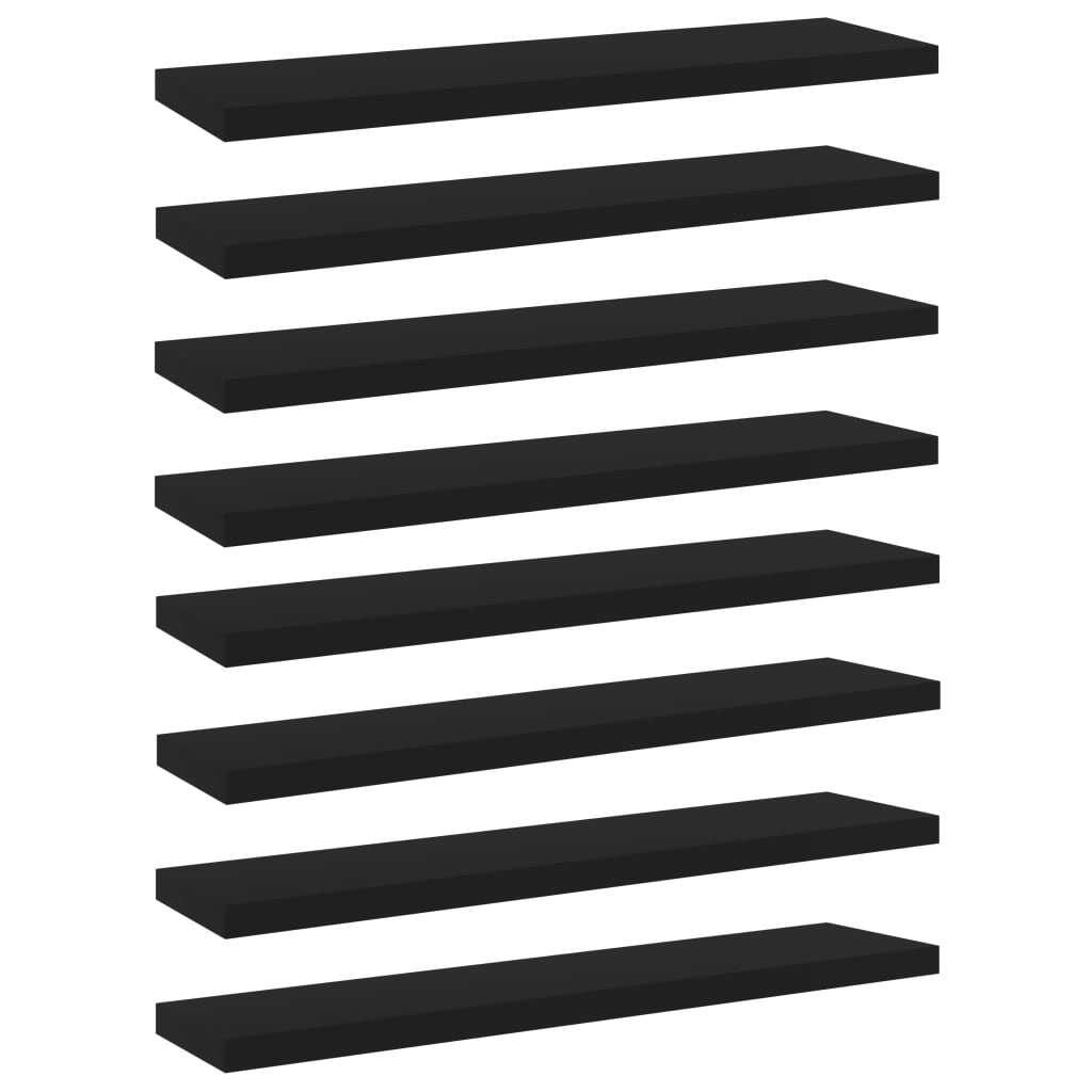 vidaXL Ripiani per Libreria 8pz Neri 40x10x1,5cm in Legno Multistrato