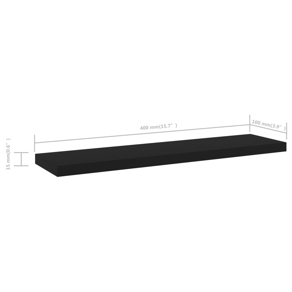 vidaXL Ripiani per Libreria 8pz Neri 40x10x1,5cm in Legno Multistrato