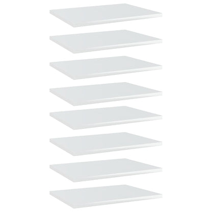 vidaXL Ripiani per Libreria 8pz Bianco Lucido 40x30x1,5cm Multistrato