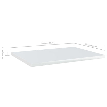 vidaXL Ripiani per Libreria 8pz Bianco Lucido 40x30x1,5cm Multistrato