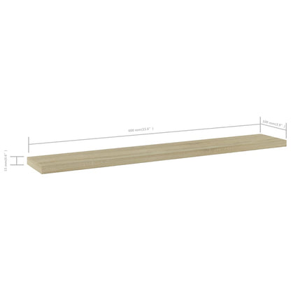 vidaXL Ripiani per Libreria 8pz Rovere Sonoma 60x10x1,5cm Multistrato