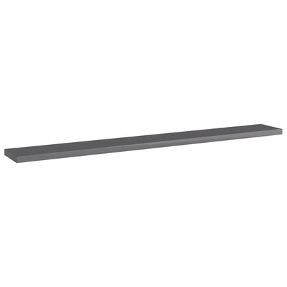vidaXL Ripiani per Libreria 4pz Grigio Lucido 80x10x1,5cm Multistrato