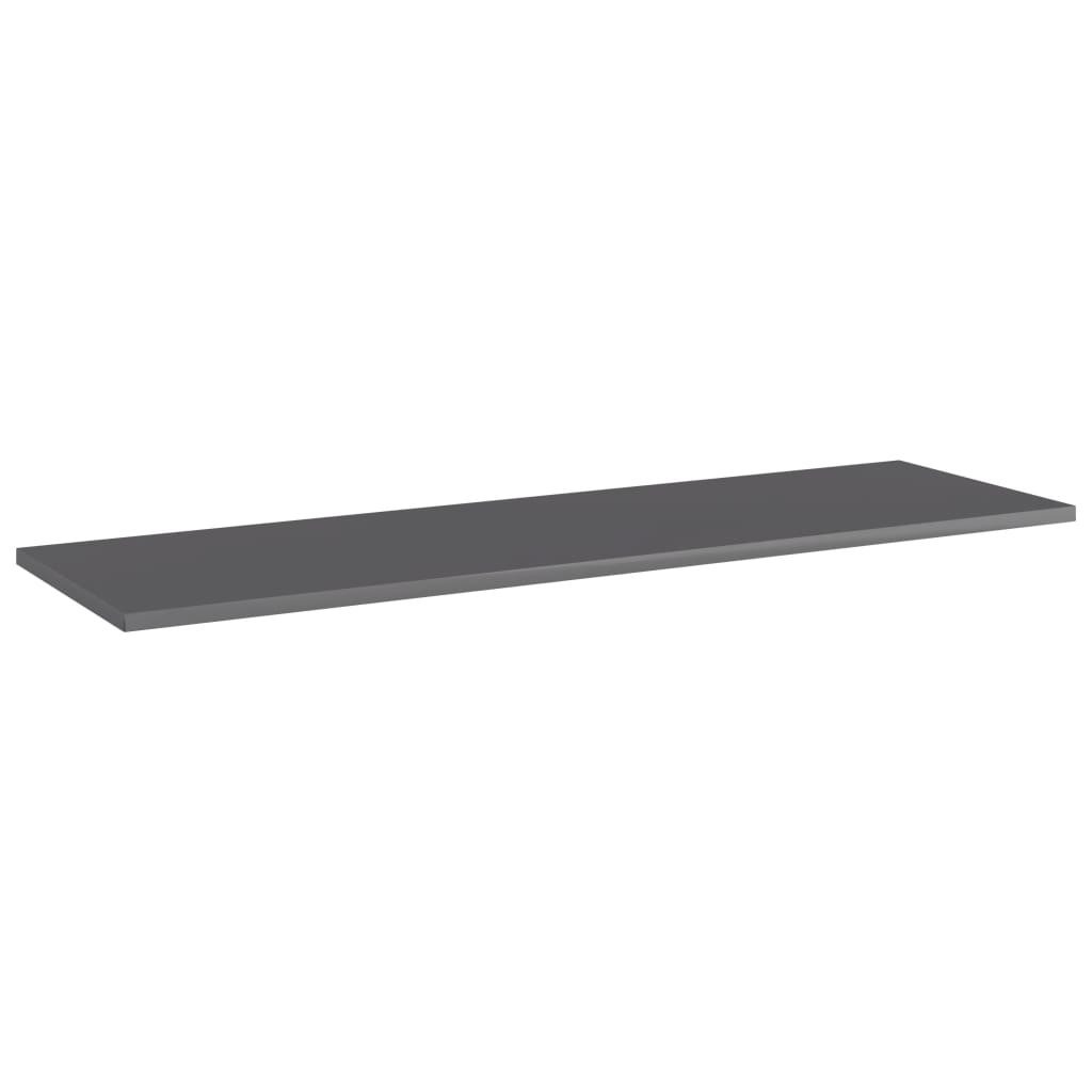vidaXL Ripiani per Libreria 4pz Grigio Lucido 100x30x1,5cm Multistrato