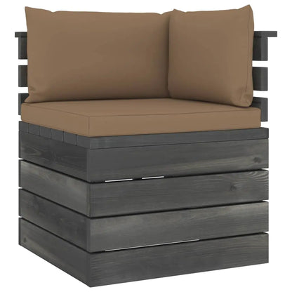 vidaXL Divano Angolare da Giardino su Pallet con Cuscini Legno di Pino VIDAXL