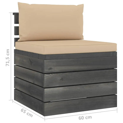 vidaXL Set Divani da Giardino su Pallet 2 pz con Cuscini Massello Pino VIDAXL