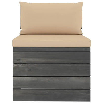 vidaXL Set Divani da Giardino su Pallet 2 pz con Cuscini Massello Pino VIDAXL