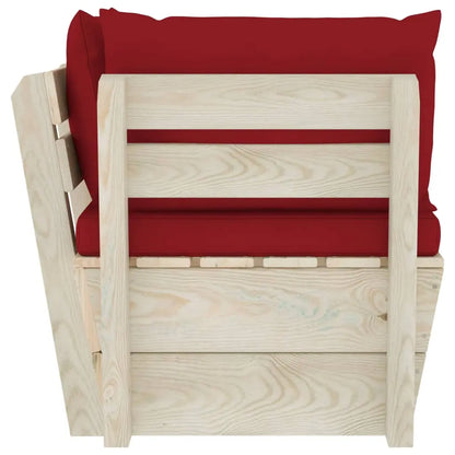 vidaXL Divano Angolare da Giardino su Pallet e Cuscini Legno di Abete VIDAXL