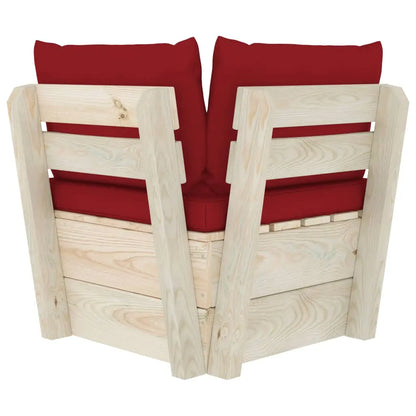 vidaXL Divano Angolare da Giardino su Pallet e Cuscini Legno di Abete VIDAXL