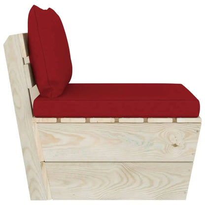 vidaXL Divano Centrale da Giardino su Pallet e Cuscini Legno di Abete VIDAXL