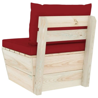 vidaXL Divano Centrale da Giardino su Pallet e Cuscini Legno di Abete VIDAXL