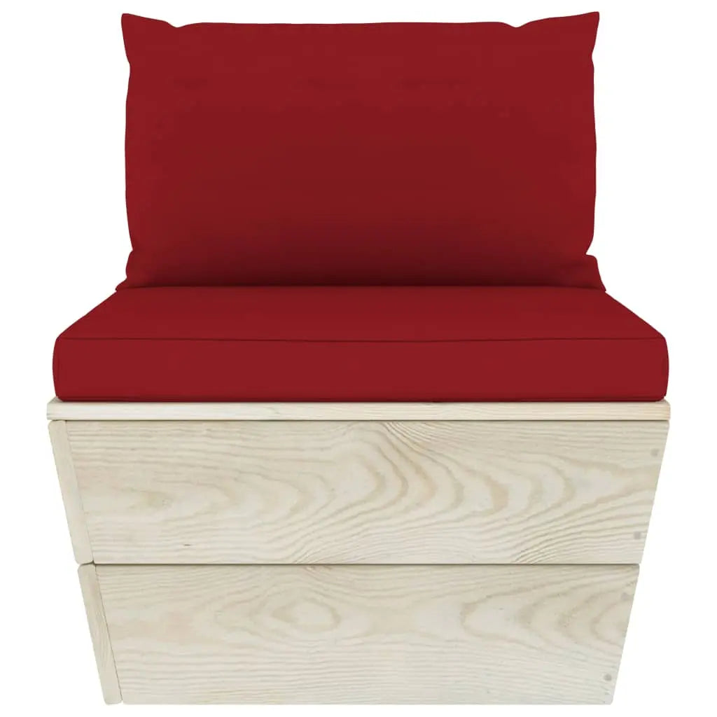 vidaXL Divano da Giardino a 3 Posti su Pallet con Cuscini Legno Abete VIDAXL