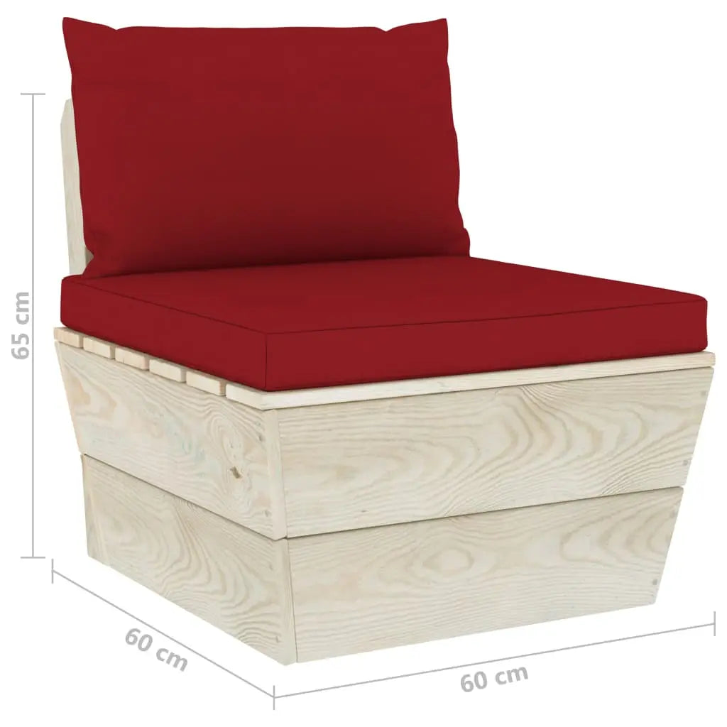 vidaXL Divano da Giardino a 3 Posti su Pallet con Cuscini Legno Abete VIDAXL