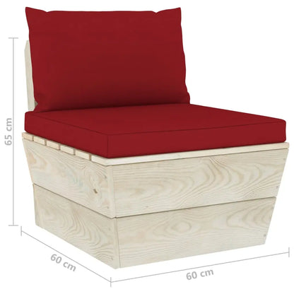 vidaXL Divano da Giardino a 3 Posti su Pallet con Cuscini Legno Abete VIDAXL