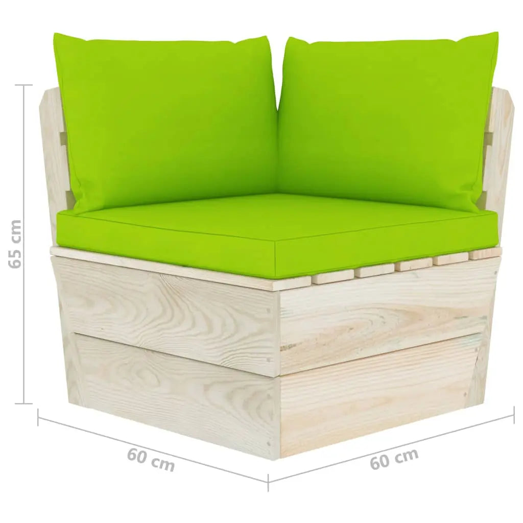 vidaXL Divano da Giardino a 3 Posti su Pallet con Cuscini Legno Abete VIDAXL