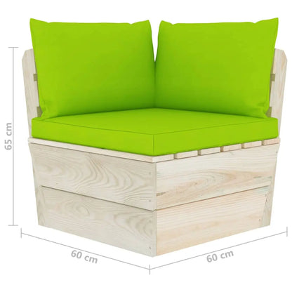 vidaXL Divano da Giardino a 3 Posti su Pallet con Cuscini Legno Abete VIDAXL