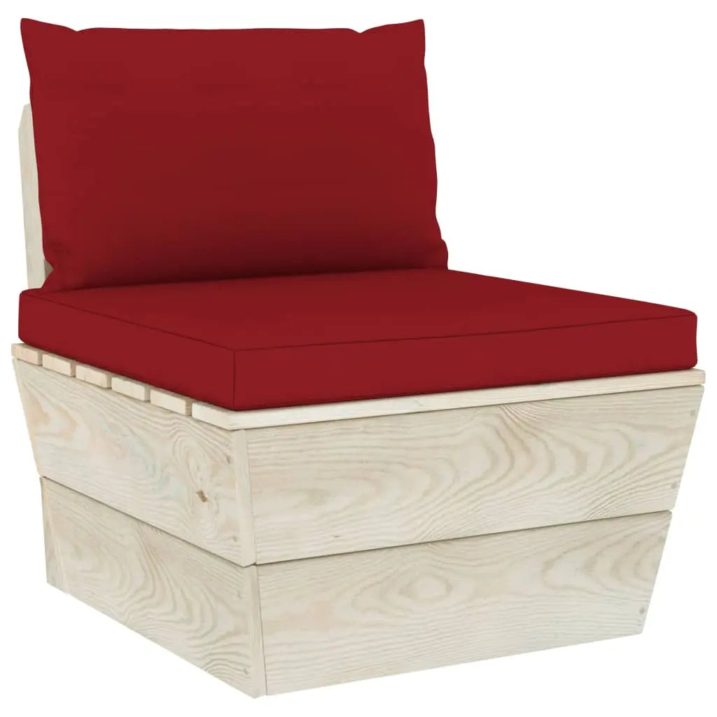 vidaXL Divano da Giardino a 4 Posti su Pallet con Cuscini Legno Abete VIDAXL