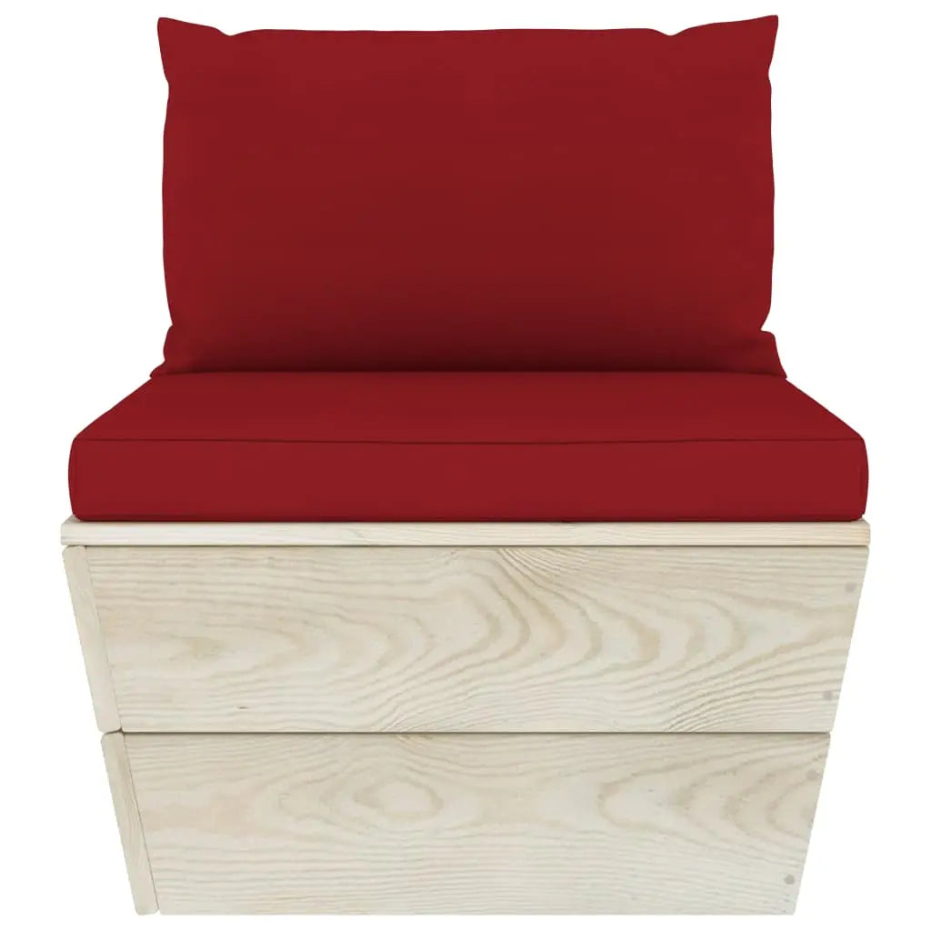 vidaXL Divano da Giardino a 4 Posti su Pallet con Cuscini Legno Abete VIDAXL