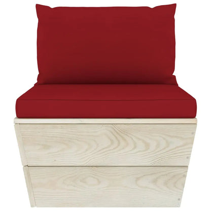 vidaXL Divano da Giardino a 4 Posti su Pallet con Cuscini Legno Abete VIDAXL