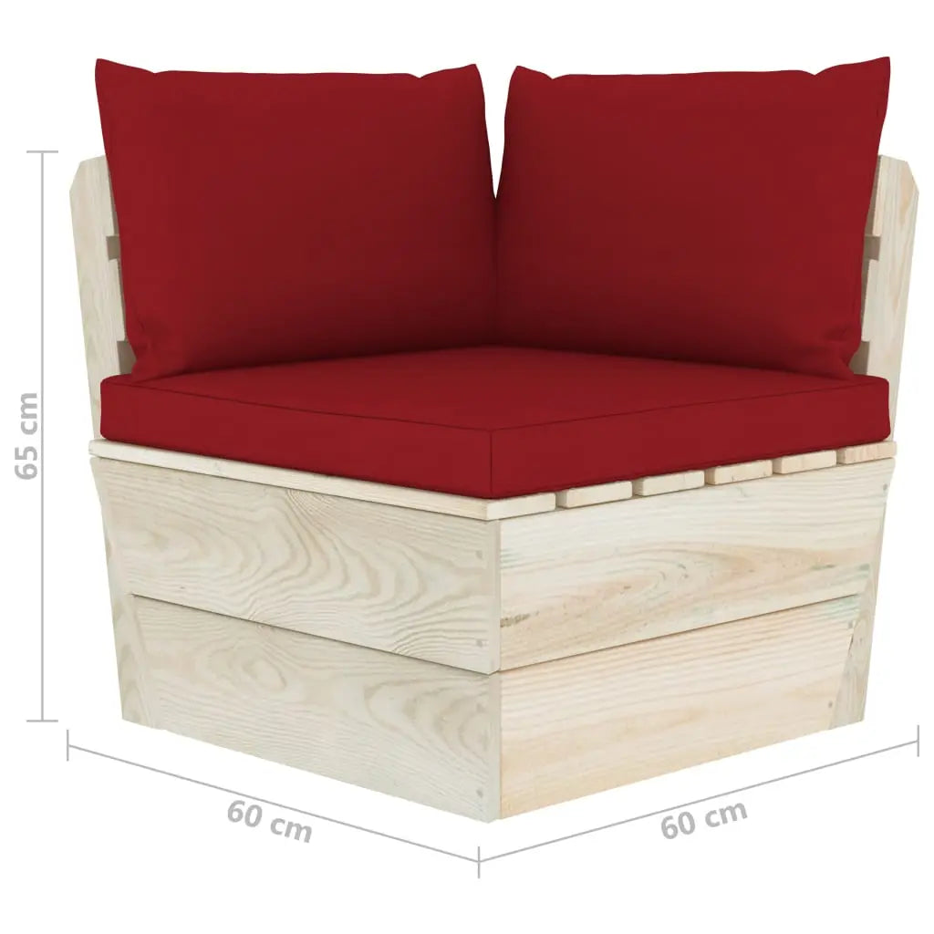 vidaXL Divano da Giardino a 4 Posti su Pallet con Cuscini Legno Abete VIDAXL