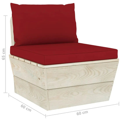 vidaXL Divano da Giardino a 4 Posti su Pallet con Cuscini Legno Abete VIDAXL