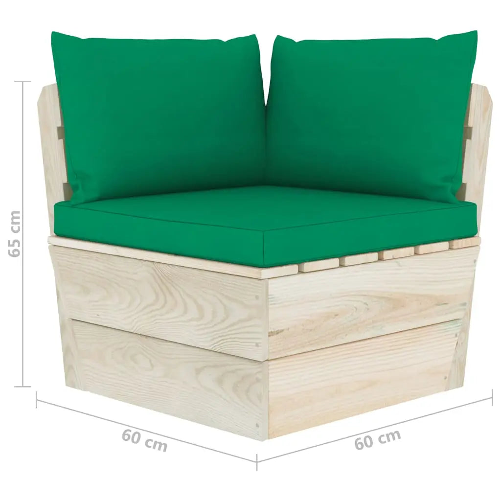 vidaXL Set Divani da Giardino su Pallet 5 pz con Cuscini Legno Abete VIDAXL