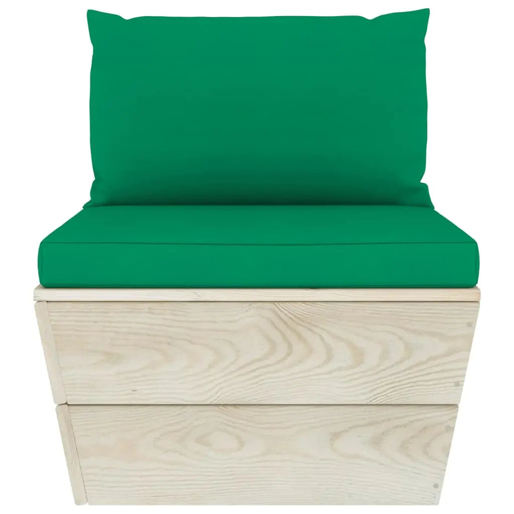 vidaXL Set Divani da Giardino su Pallet 5 pz con Cuscini Legno Abete VIDAXL