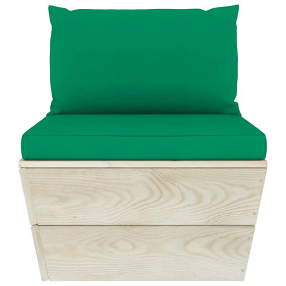 vidaXL Set Divani da Giardino su Pallet 5 pz con Cuscini Legno Abete VIDAXL