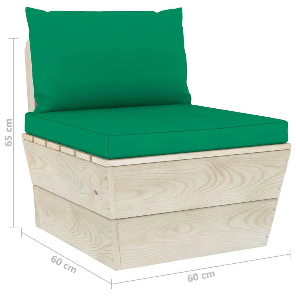 vidaXL Set Divani da Giardino su Pallet 6 pz con Cuscini Legno Abete VIDAXL