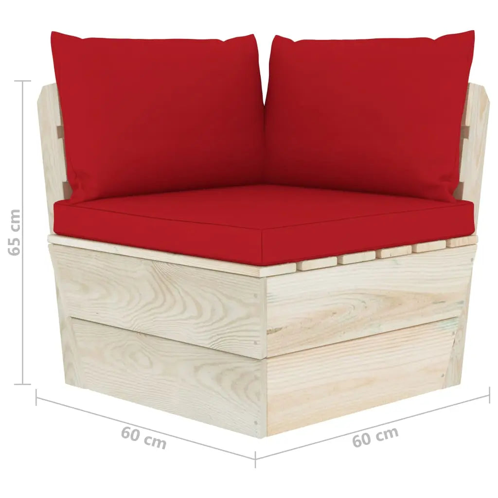 vidaXL Set Divani da Giardino su Pallet 7 pz con Cuscini Legno Abete VIDAXL