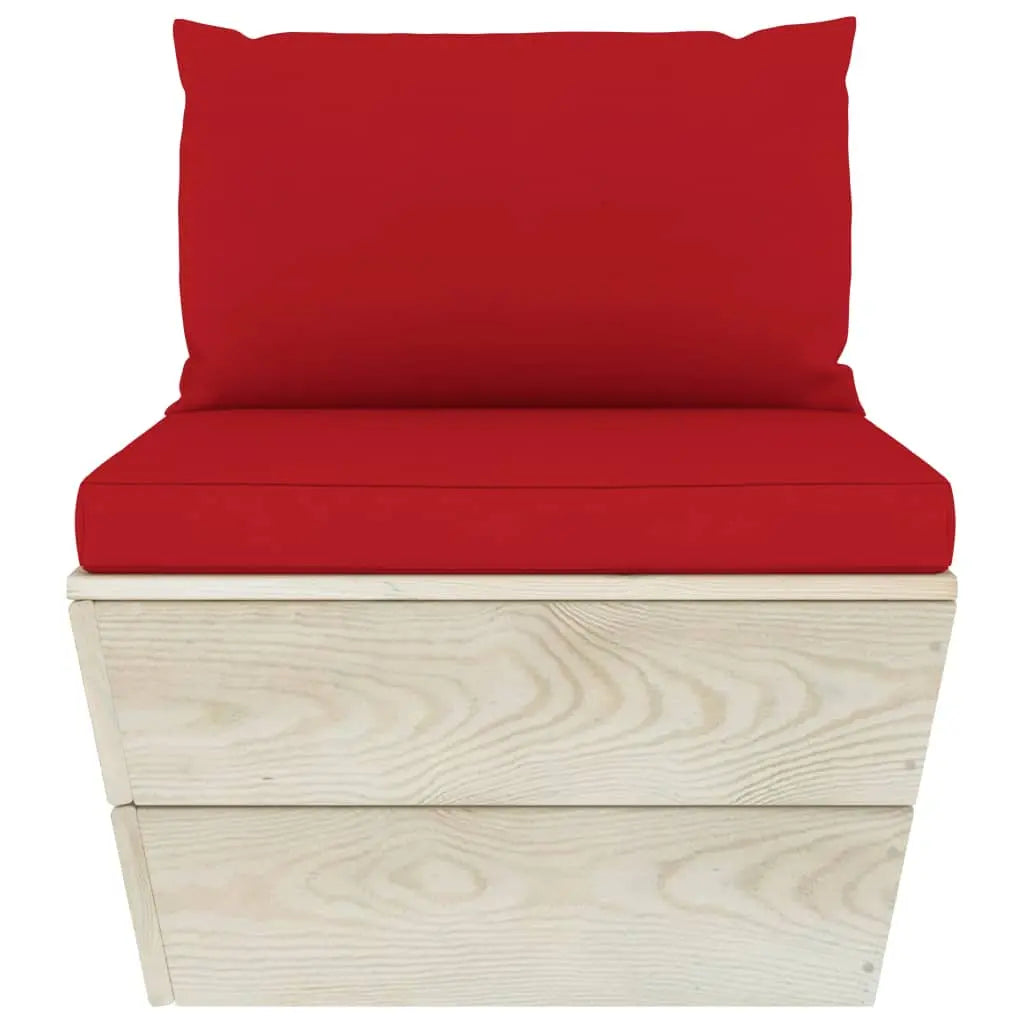 vidaXL Set Divani da Giardino su Pallet 7 pz con Cuscini Legno Abete VIDAXL