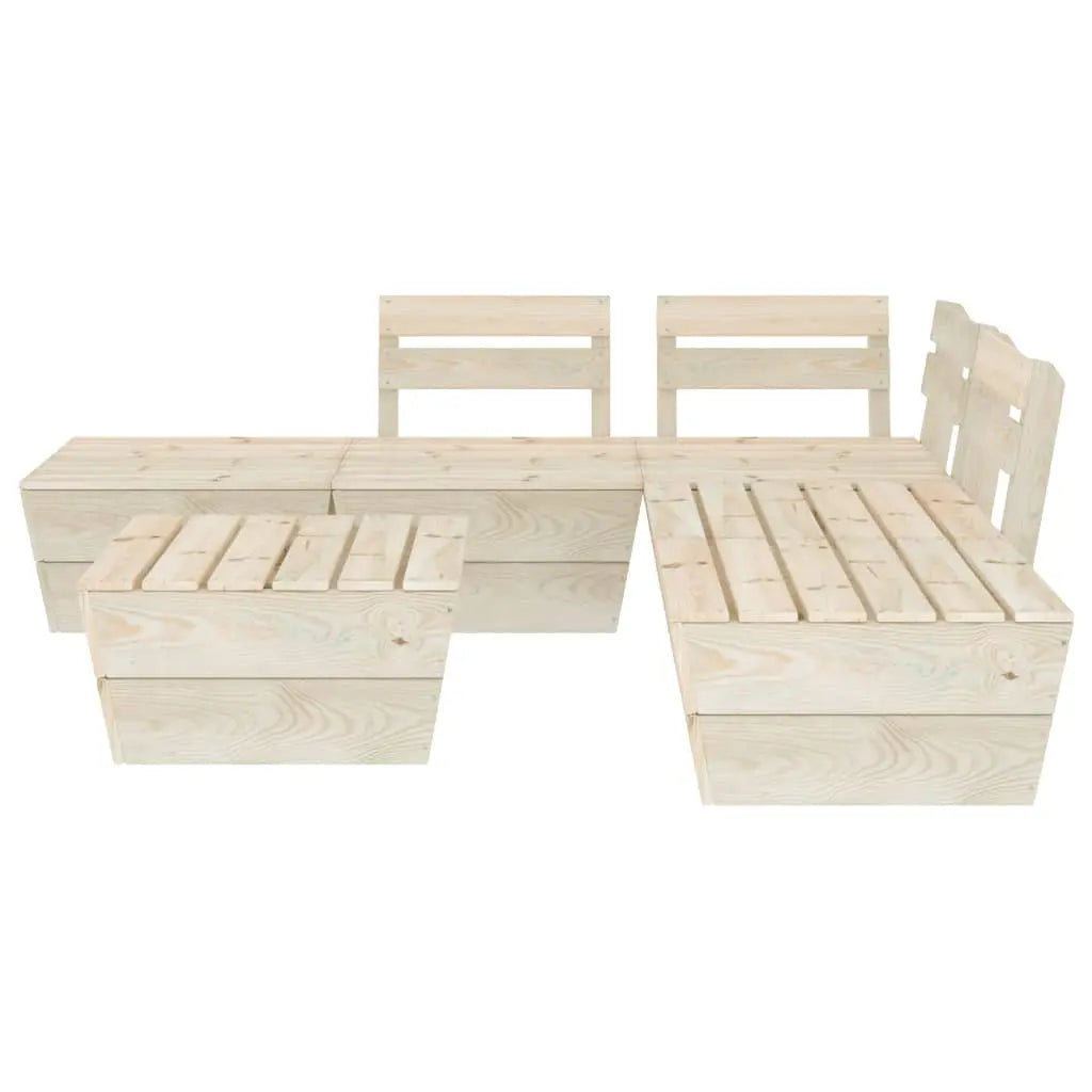 vidaXL Set Divani da Giardino su Pallet 6 pz in Legno Abete Impregnato VIDAXL