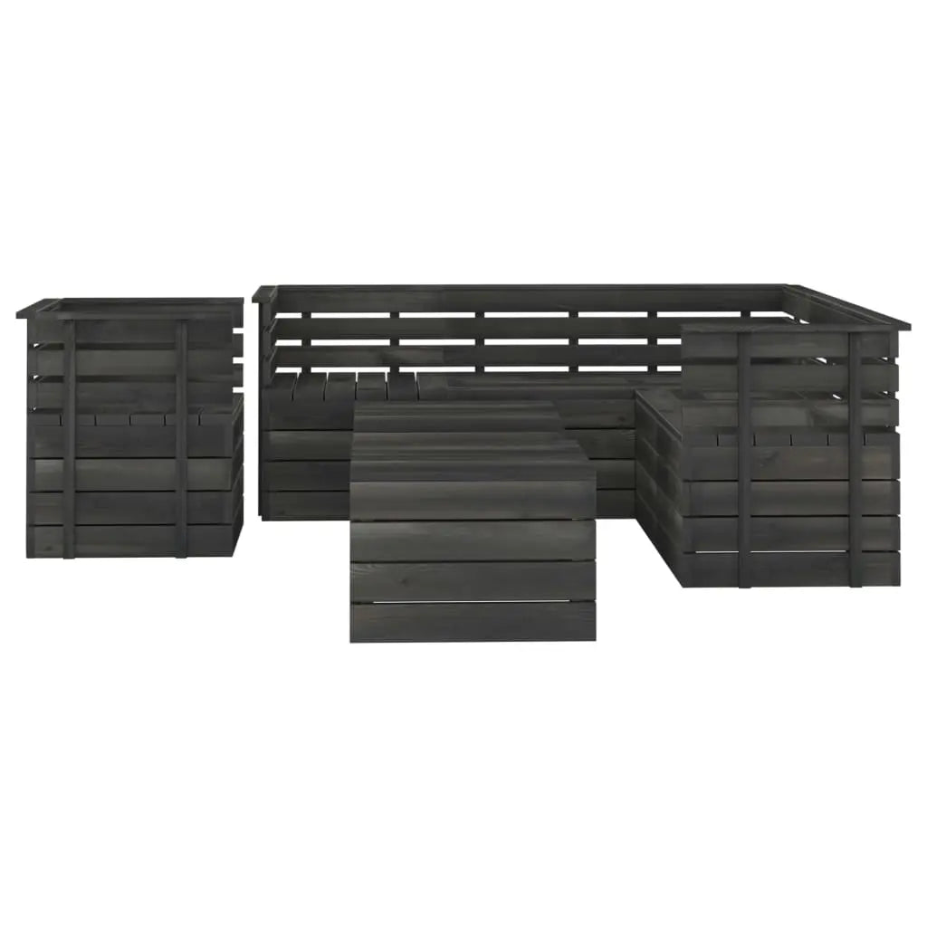 vidaXL Set Divani da Giardino su Pallet 8 pz Legno Pino Grigio Scuro VIDAXL