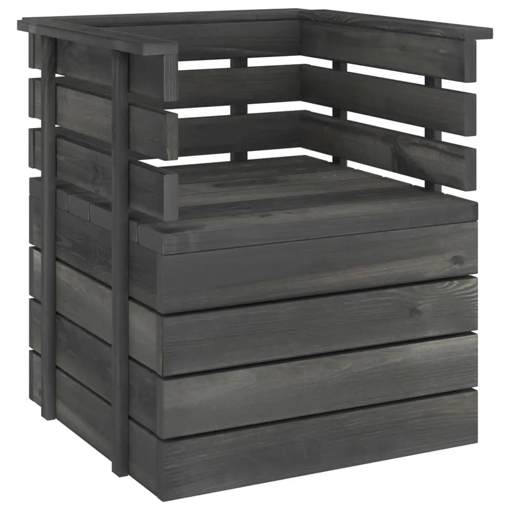 vidaXL Set Divani da Giardino su Pallet 8 pz Legno Pino Grigio Scuro VIDAXL