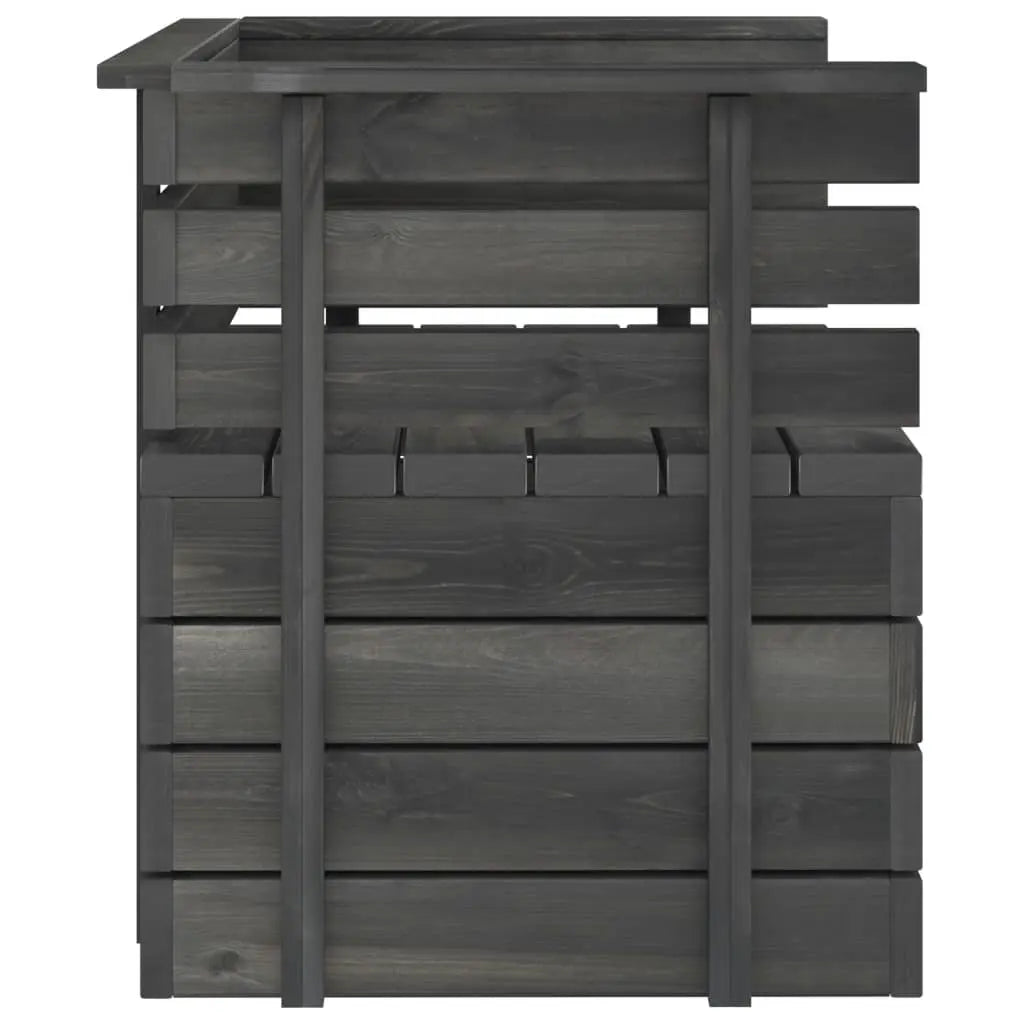 vidaXL Set Divani da Giardino su Pallet 8 pz Legno Pino Grigio Scuro VIDAXL