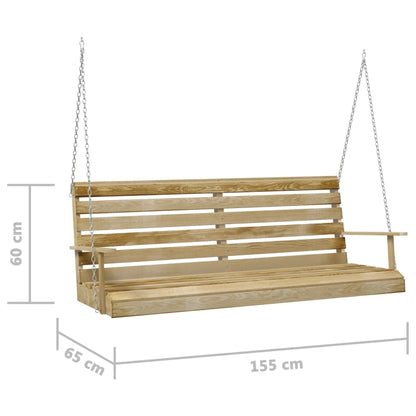 vidaXL Panchina a Dondolo in Legno di Pino Impregnato 55x65x60 cm
