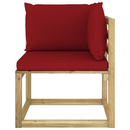 vidaXL Divani Angolari da Giardino & Cuscini 2pz Pino Impregnato Verde
