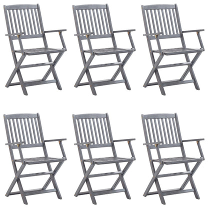 vidaXL Sedie da Giardino Pieghevoli 6pz con Cuscini in Massello Acacia